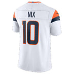 D.Broncos #10 Bo Nix White Vapor F.U.S.E. Stitched Limited Football jersey Thaam