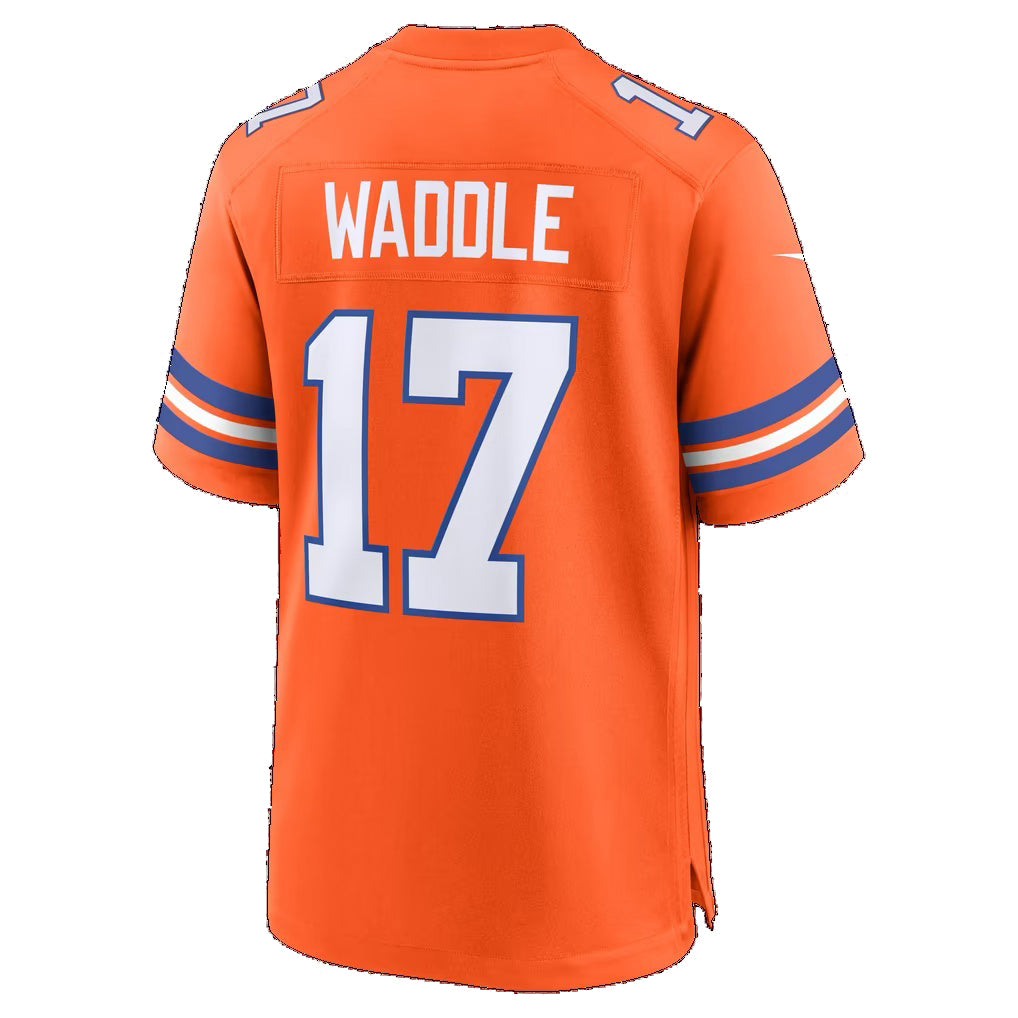 D.Broncos #17 Jaylen Waddle Orange Thaam Game Player Jersey