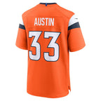 D.Broncos #33 Brent Austin Orange Team Game Football jersey Thaam