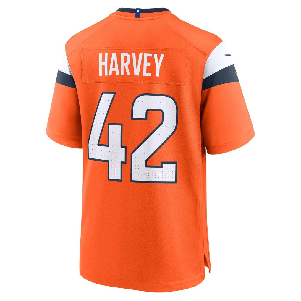 D.Broncos #42 Jahfari Harvey Orange Team Game Jersey THAAM