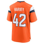 D.Broncos #42 Jahfari Harvey Orange Team Game Jersey THAAM