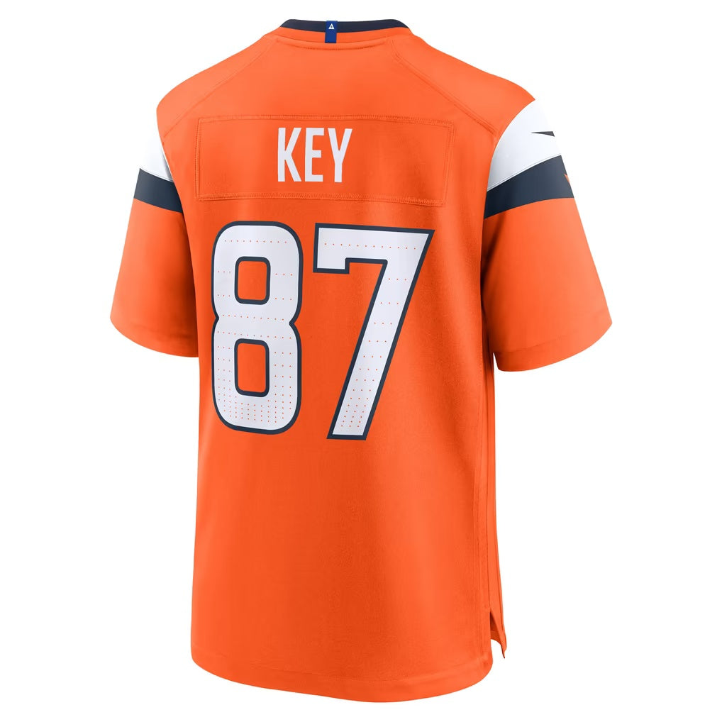 D.Broncos #87 Dane Key Orange Team Game Football jersey Thaam