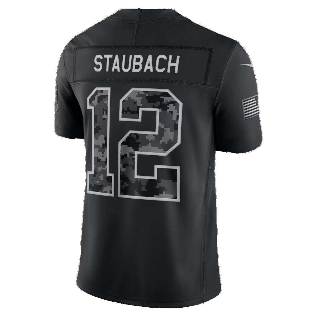 D.Cowboys #12 Roger Staubach Black 2026 Salute to Service Retired Player Stitched Limited Football jersey Thaam