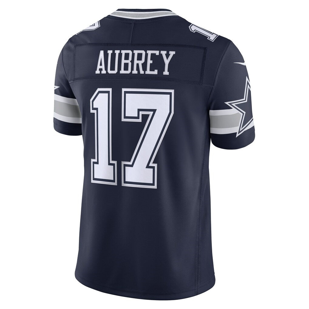 D.Cowboys #17 Brandon Aubrey Navy Team Vapor F.U.S.E. Stitched Limited Jersey THAAM