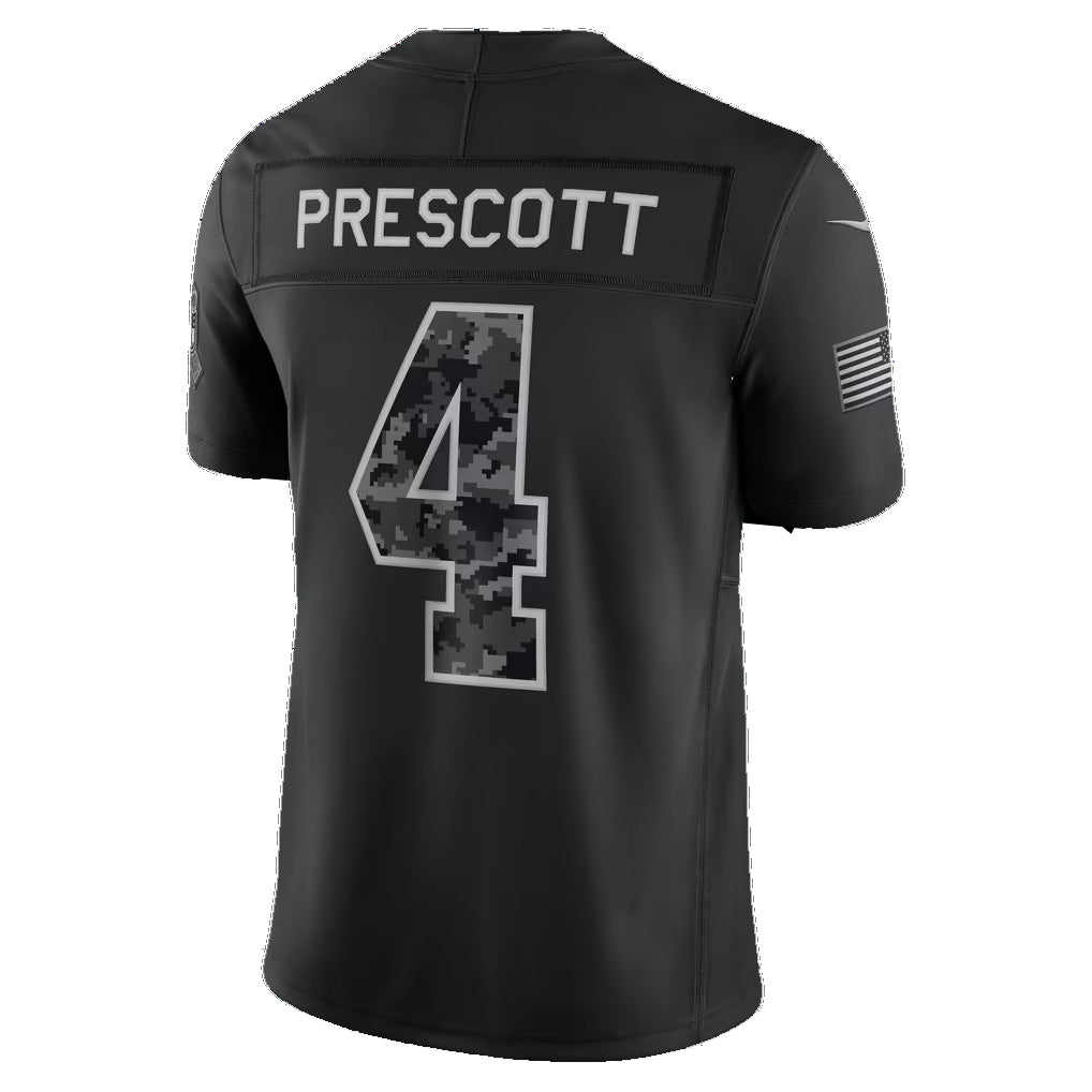 D.Cowboys #4 Dak Prescott Black 2026 Salute to Service Stitched Limited Football jersey Thaam