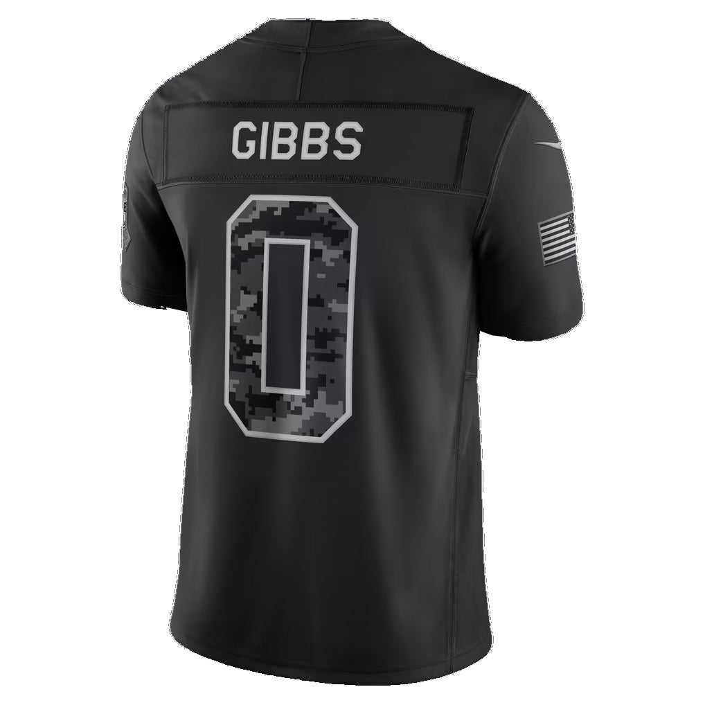 D.Lions #0 Jahmyr Gibbs Black 2026 Salute to Service Stitched Limited Football jersey Thaam