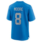 D.Lions #8 Derrick Moore Blue Alternate Game Football jersey Thaam
