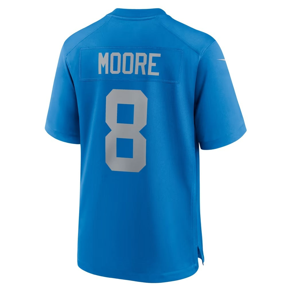 D.Lions #8 Derrick Moore Blue Alternate Game Football jersey Thaam