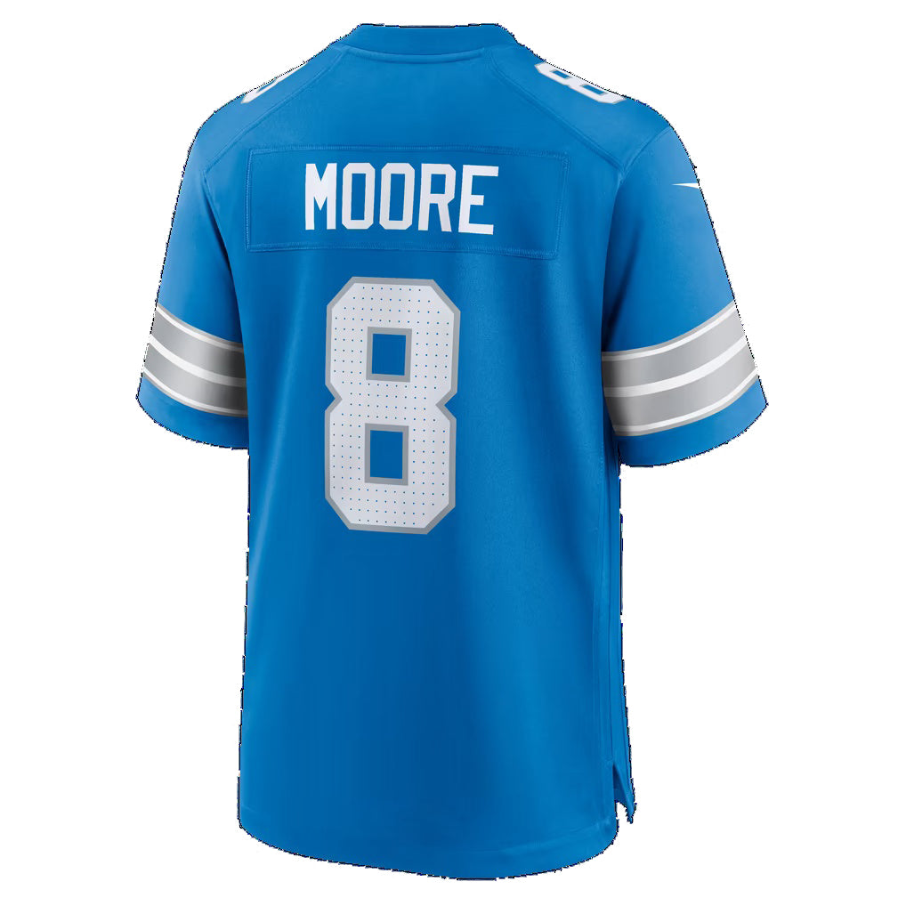 D.Lions #8 Derrick Moore Blue Team Game Football jersey Thaam