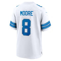D.Lions #8 Derrick Moore White Game Football jersey Thaam