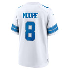 D.Lions #8 Derrick Moore White Game Football jersey Thaam