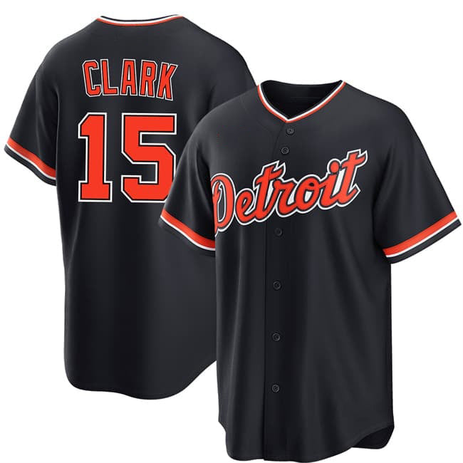 Detroit Tigers #15 Max Clark Navy Alternate Stitched Jersey THAAM