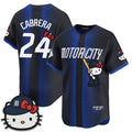 Detroit Tigers #24 Miguel Cabrera Navy Thaam Meow KT Edition Vapor Limited Stitched Jersey