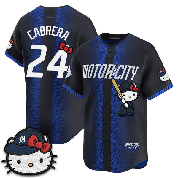 Detroit Tigers #24 Miguel Cabrera Navy Thaam Meow KT Edition Vapor Limited Stitched Jersey