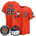 Detroit Tigers #28 Javier B¨¢ez Orange Thaam Meow KT Edition Vapor Limited Stitched Jersey