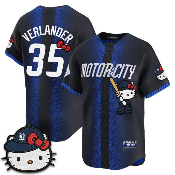Detroit Tigers #35 Justin Verlander Navy Thaam Meow KT Edition Vapor Limited Stitched Jersey