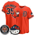 Detroit Tigers #35 Justin Verlander Orange Thaam Meow KT Edition Vapor Limited Stitched Jersey