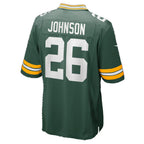 GB.Packers #26 Kaleb Johnson Green Team Game Football jersey Thaam