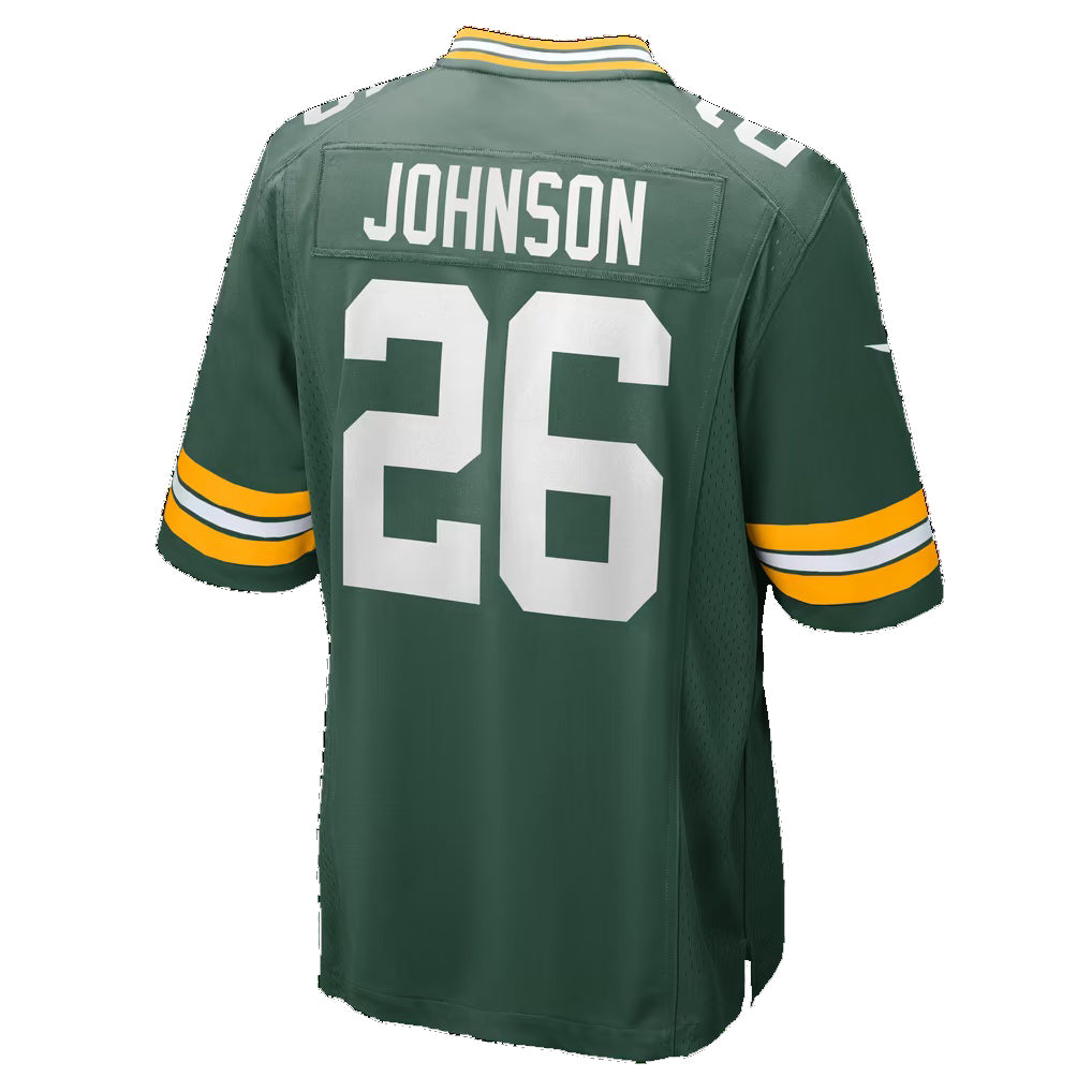 GB.Packers #26 Kaleb Johnson Green Team Game Football jersey Thaam
