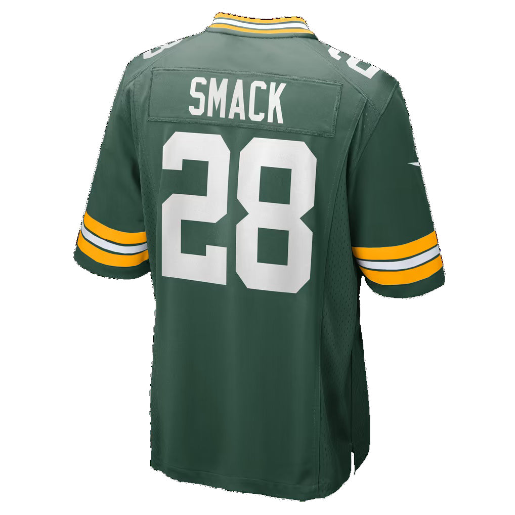 GB.Packers #28 Trey Smack Green Team Game Football jersey Thaam
