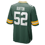 GB.Packers #52 Jager Burton Green Team Game Football jersey Thaam