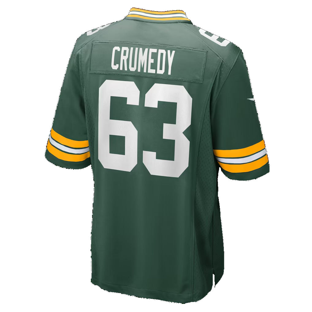 GB.Packers #63 Jaden Crumedy Green Team Game Football jersey Thaam