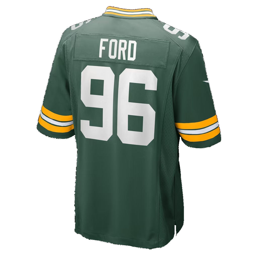 GB.Packers #96 Jonathan Ford Green Thaam Game Player Jersey