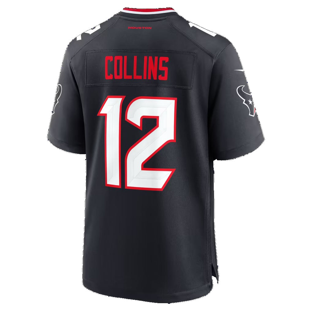 H.Texans #12 Nico Collins Navy Team 25th Season Game Football jersey Thaam