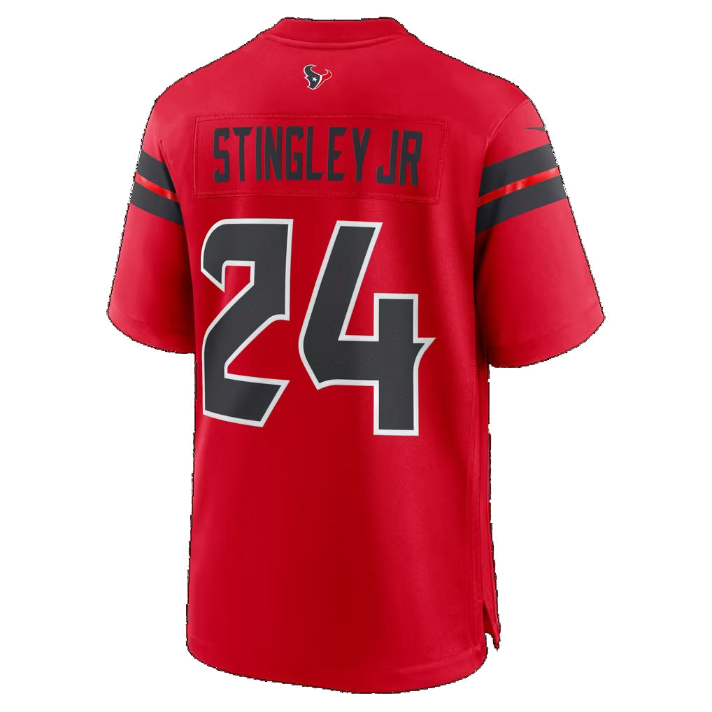 H.Texans #24 Derek Stingley Jr. Red Alternate 25th Season Game Football jersey Thaam