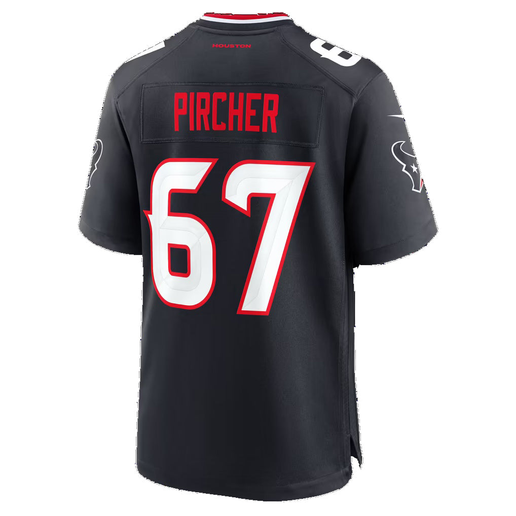 H.Texans #67 Max Pircher Navy Thaam Team Game Jersey