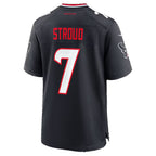 H.Texans #7 C.J. Stroud Navy Team 25th Season Game Football jersey Thaam