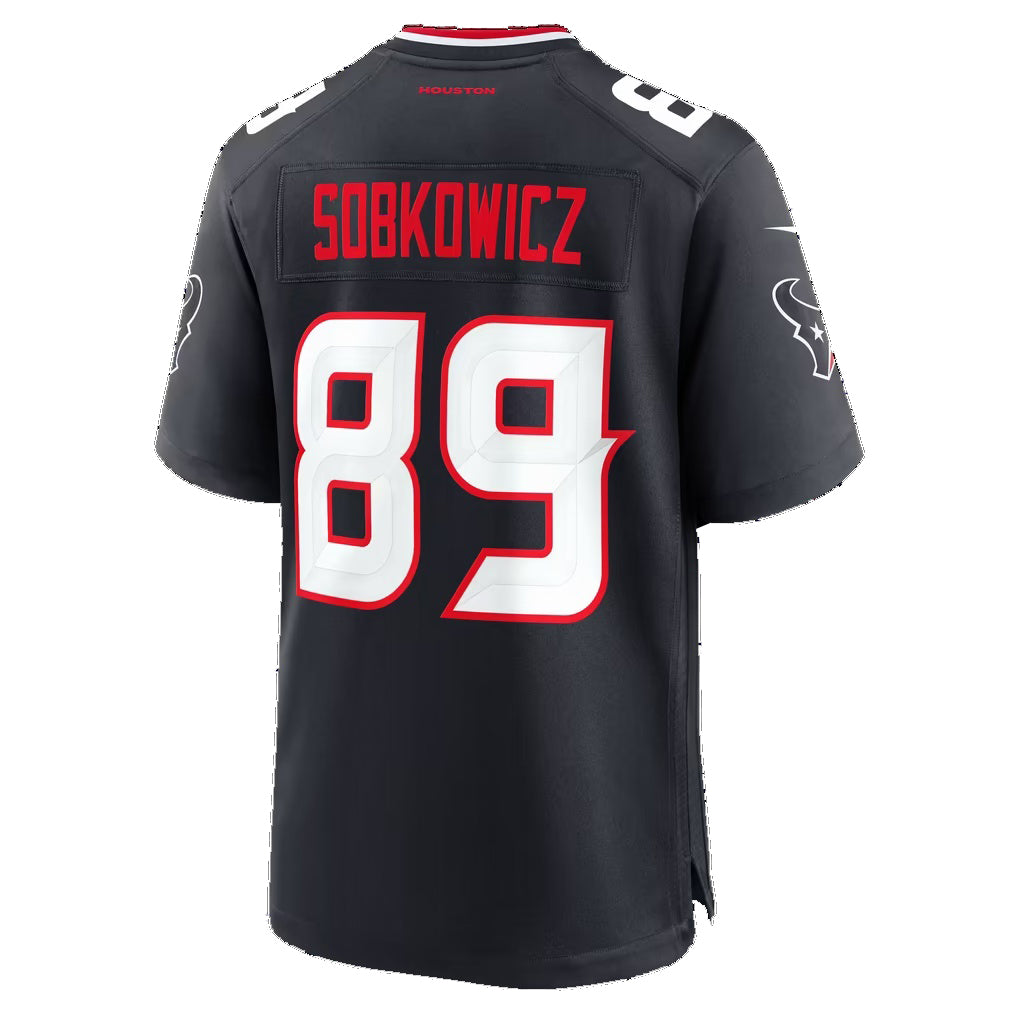 H.Texans #89 Daniel Sobkowicz Navy Thaam Team Game Jersey