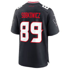H.Texans #89 Daniel Sobkowicz Navy Thaam Team Game Jersey