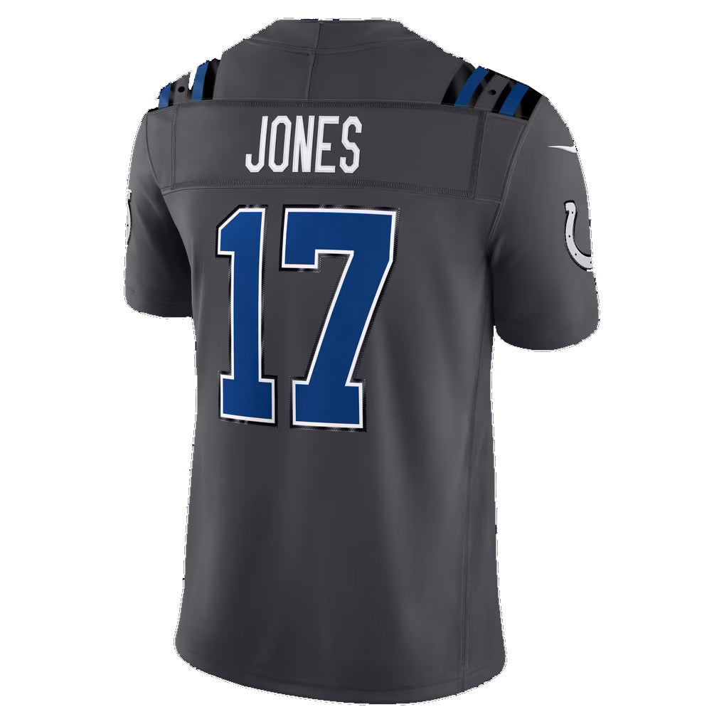 IN.Colts #17 Daniel Jones Anthracite 2026 Rivalries Collection Stitched Limited Jersey Thaam