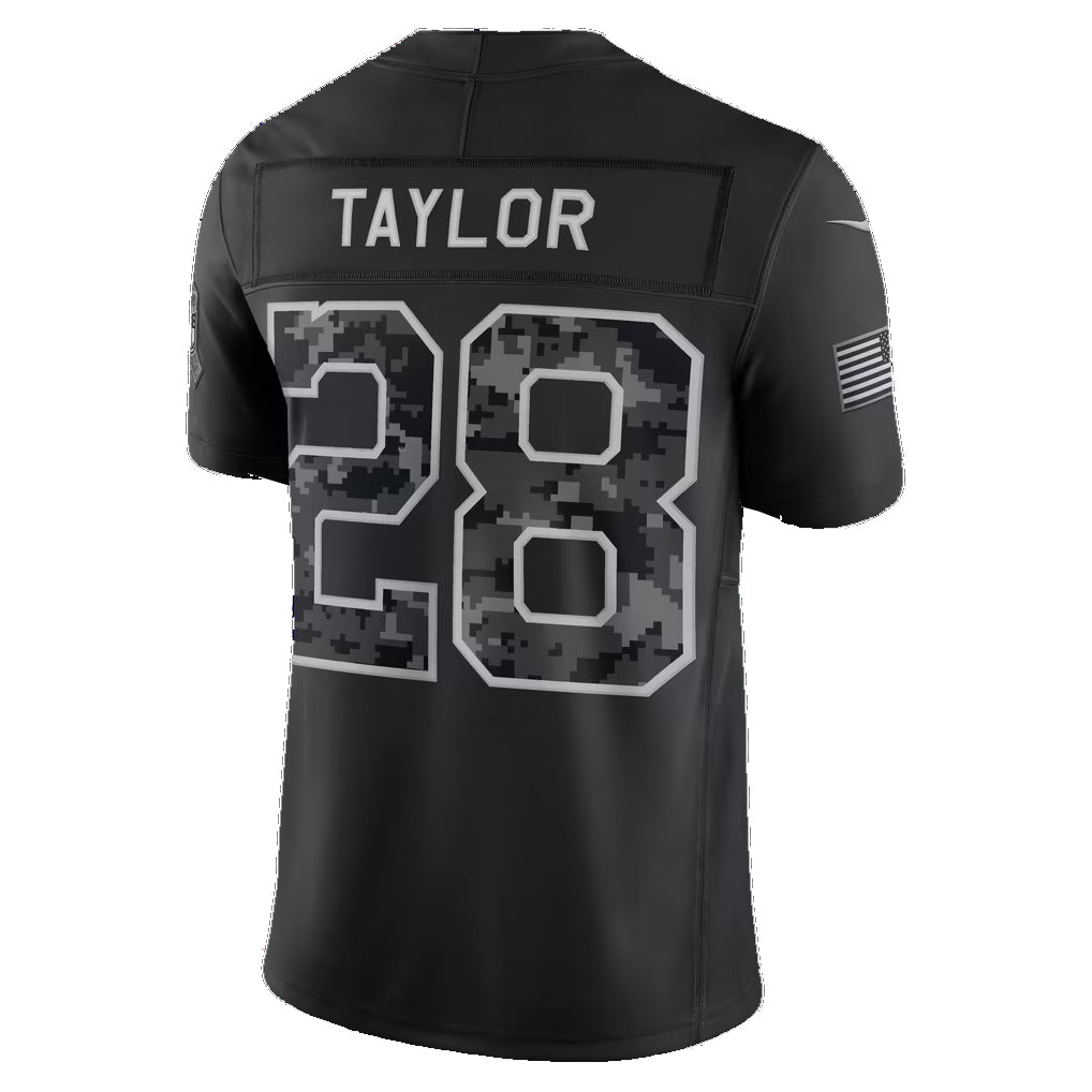 IN.Colts #28 Jonathan Taylor Black 2026 Salute to Service Stitched Limited Football jersey Thaam