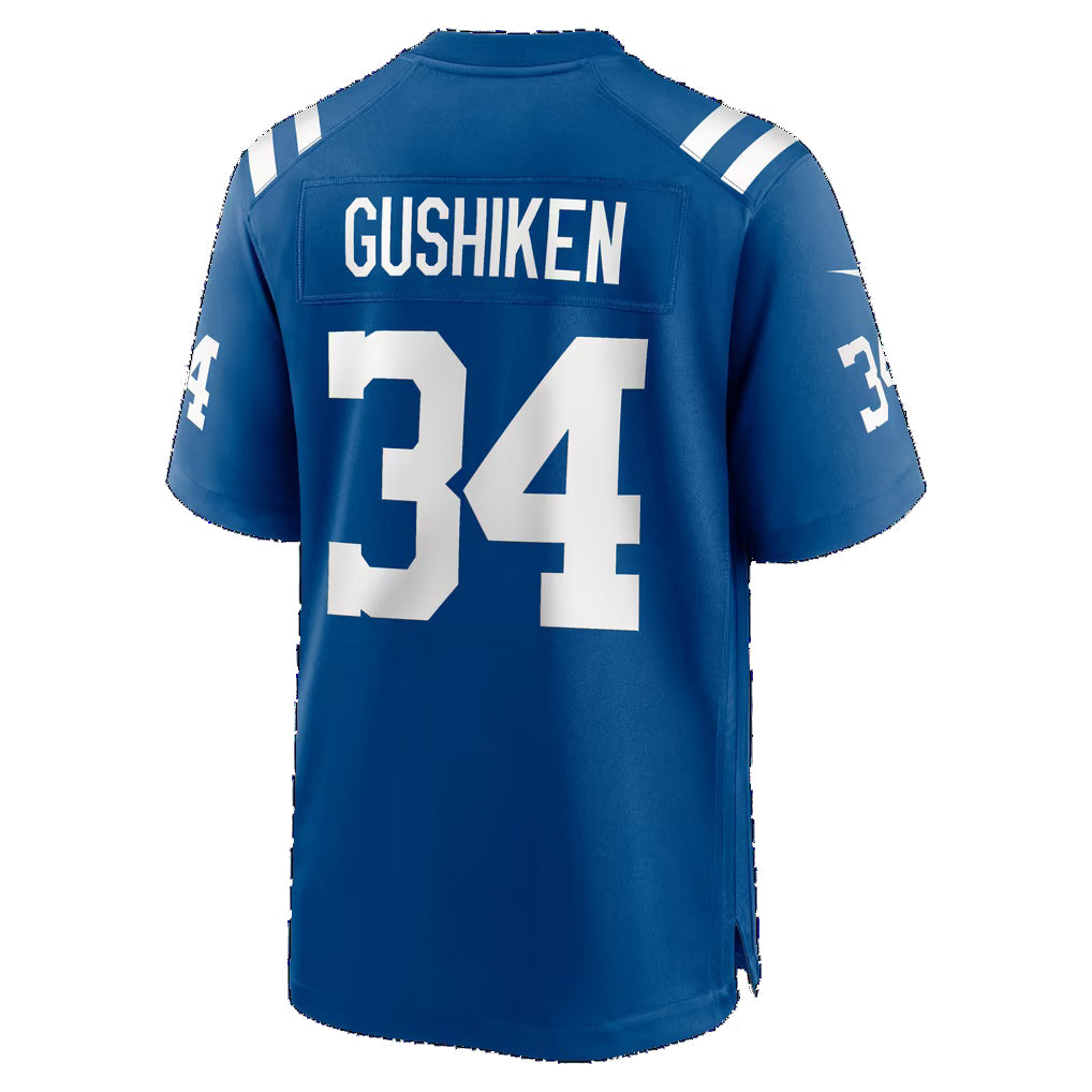 IN.Colts #34 Kapena Gushiken Royal Team Game Football jersey Thaam