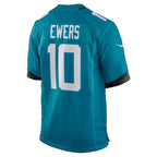 J.Jaguars #10 Quinn Ewers Teal Team Game Football jersey Thaam