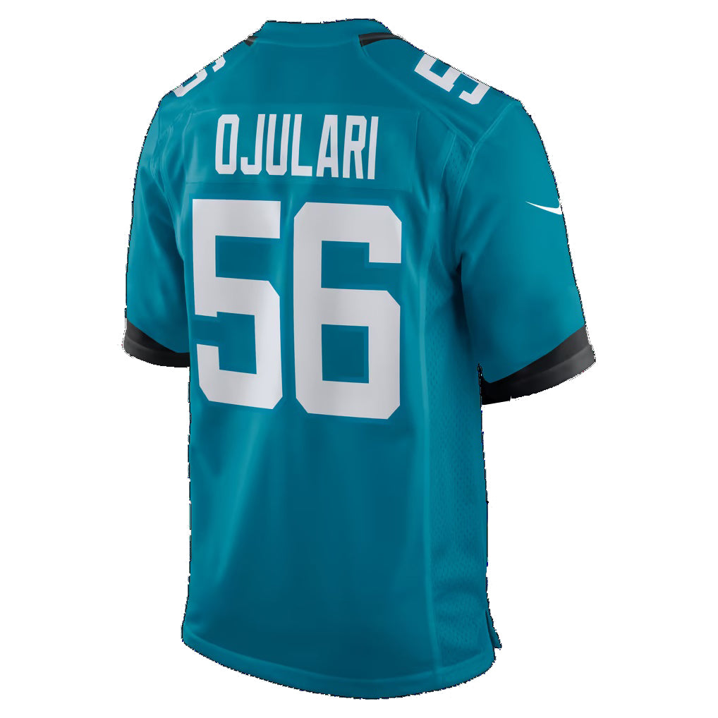 J.Jaguars #56 BJ Ojulari Teal Thaam Team Game Jersey