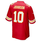 KC.Chiefs #10 Emmett Johnson Red Team Game Football jersey Thaam