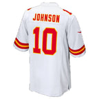 KC.Chiefs #10 Emmett Johnson White Thaam Game Jersey