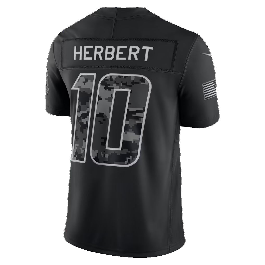 LA.Chargers #10 Justin Herbert Black 2026 Salute to Service Stitched Limited Football jersey Thaam