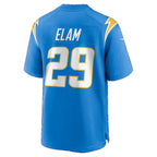 LA.Chargers #29 Kaiir Elam Powder Blue Team Game Football jersey Thaam