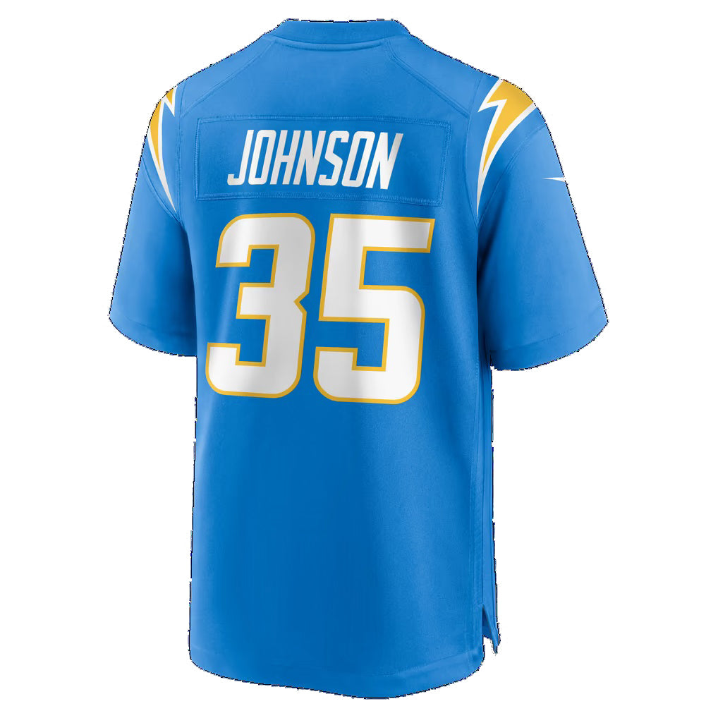 LA.Chargers #35 Amar Johnson Powder Blue Team Game Football jersey Thaam