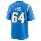 LA.Chargers #64 Terry Webb Powder Blue Team Game Football jersey Thaam