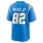 LA.Chargers #82 Theo Wease Jr. Powder Blue Team Game Football jersey Thaam