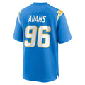 LA.Chargers #96 Myles Adams Powder Blue Team Game Jersey THAAM