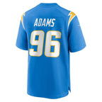 LA.Chargers #96 Myles Adams Powder Blue Team Game Jersey THAAM