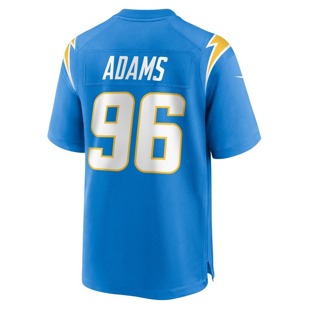LA.Chargers #96 Myles Adams Powder Blue Team Game Jersey THAAM