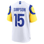 LA.Rams #15 Ty Simpson White Game Football jersey Thaam