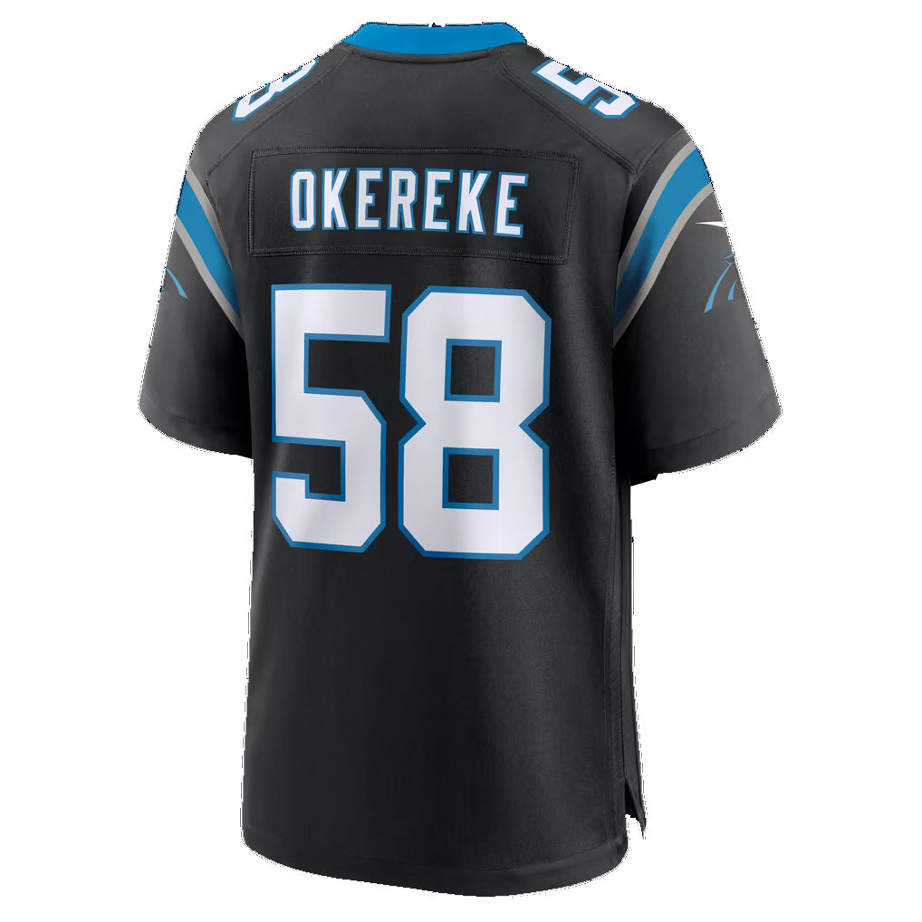 C.Panthers #58 Bobby Okereke Nike Black Team Game Football jersey Thaam
